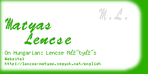 matyas lencse business card